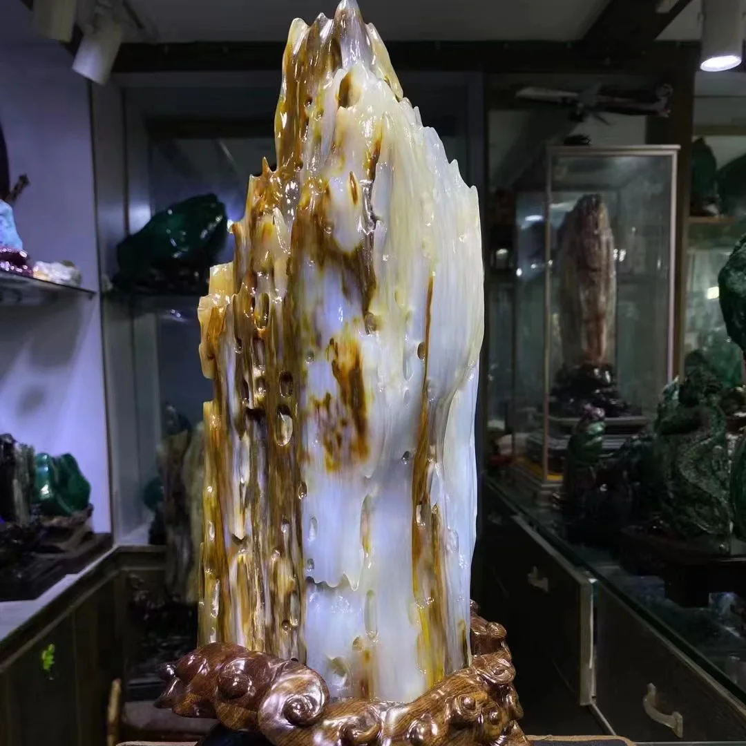 批发天然愈合石大尺寸树玉原石装饰用