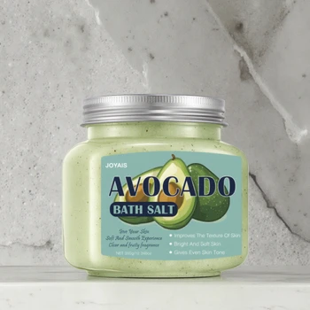 OEM Private Label Wholesale Natural Bath Salt Scrub Avocado Body Hand Foot Exfoliating Skin Care with Sea Salt Low MOQ