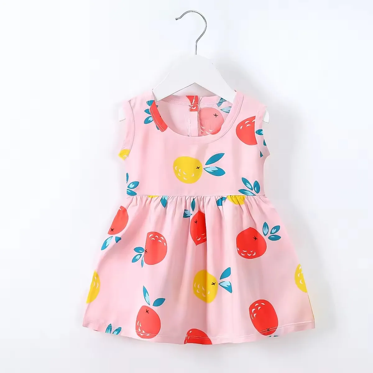 2024 Summer new girl cotton silk dress girl princess skirt Wholesale Summer Floral Print Baby Dress