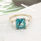 Blue Ring Rings DG Jewelry 14k Real Gold Big Blue Stone Finger Ring Women Jewelry