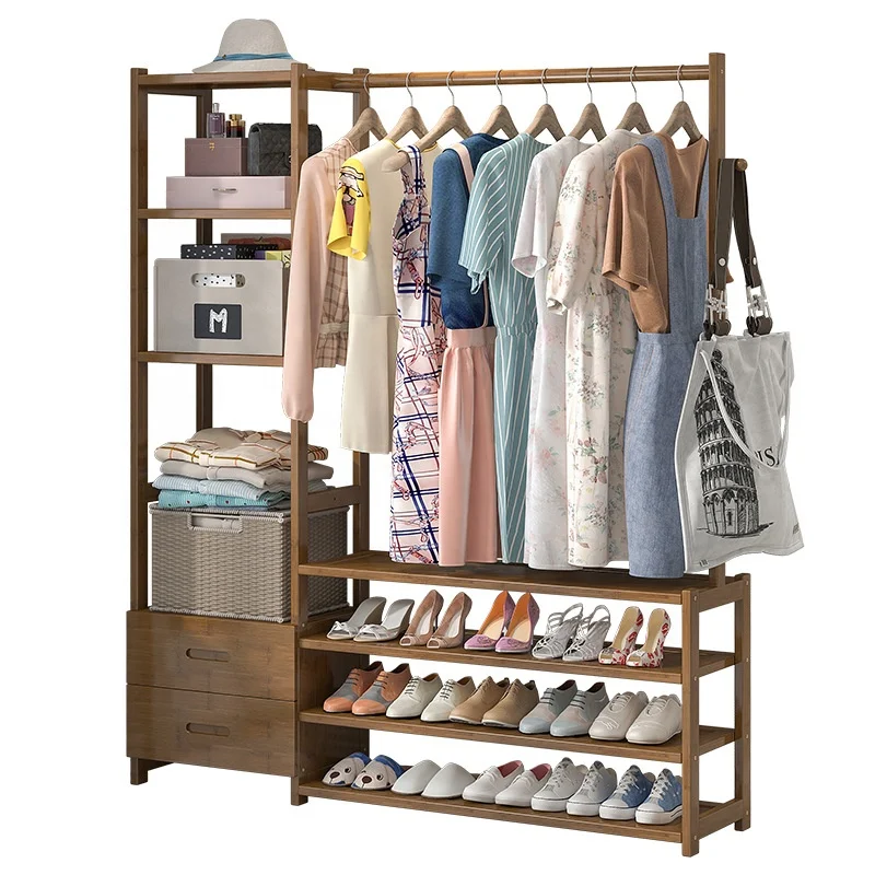 Simple coat and hat Rack shoe rack integrated family living room Multifunctional coat Hanger floor shelf hall hanger