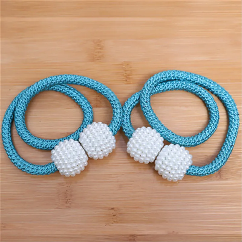 Pearl Magnetic Magnetic Ball Curtain Tie Rope Backs Holdbacks Buckle Clips Accessory Rods Accessoires Hook Holder R1567