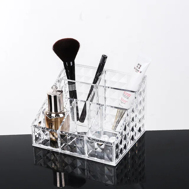 Acrylic Clear Makeup Brush Holder Organizer Lipstick Perfume Bathroom Cosmetic Vanity Organizers  Storage With Factory