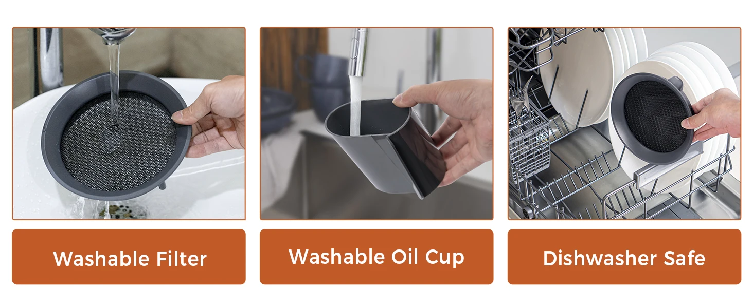 Portable Range Hood for Cooking 3-Speed Desktop Kitchen Exhaust Fan for Indoor BBQ, Hot Pot and RV Detachable Oil Cup