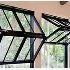 Windows Window Fold Up Windows Inward Vertical Folding Black Aluminium Window Foshan