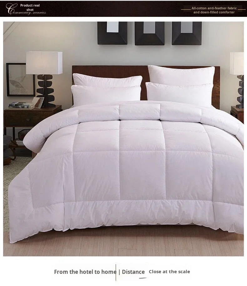 Wholesale Luxury 100% Cotton Polyester Fiber Organic Eco-Friendly Anti-Allergy Double Bed Quilt Modern Patchwork Home White