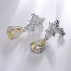 Women Earring Cubic Zirconia Stone 925 Sterling Silver Women Dangle Drop Earring