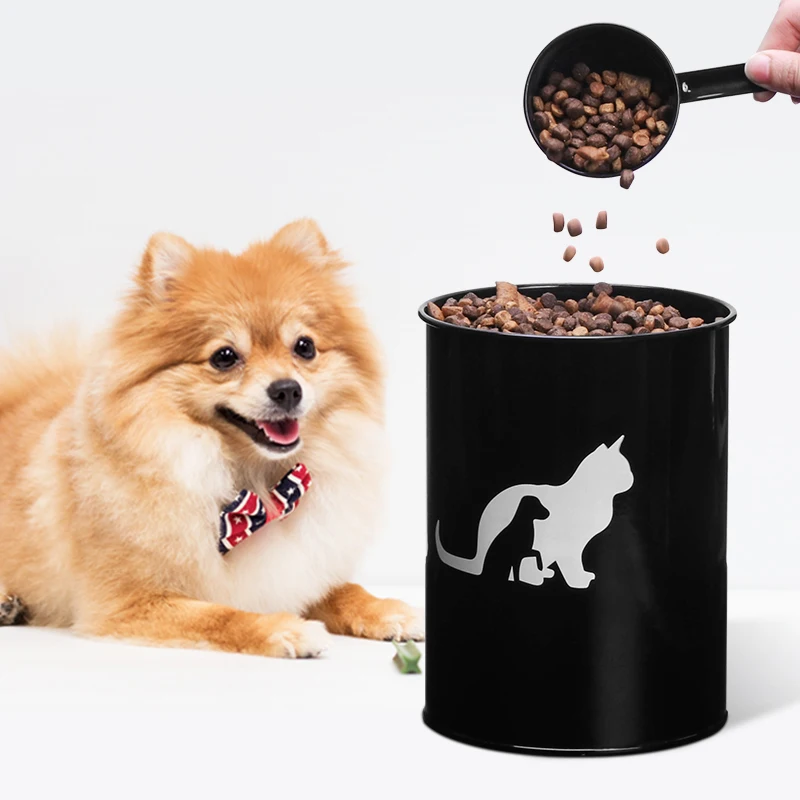 Set of 3 Airtight Kitchen Food Storage Container Pet Treat Canister Set with Plastic Lids