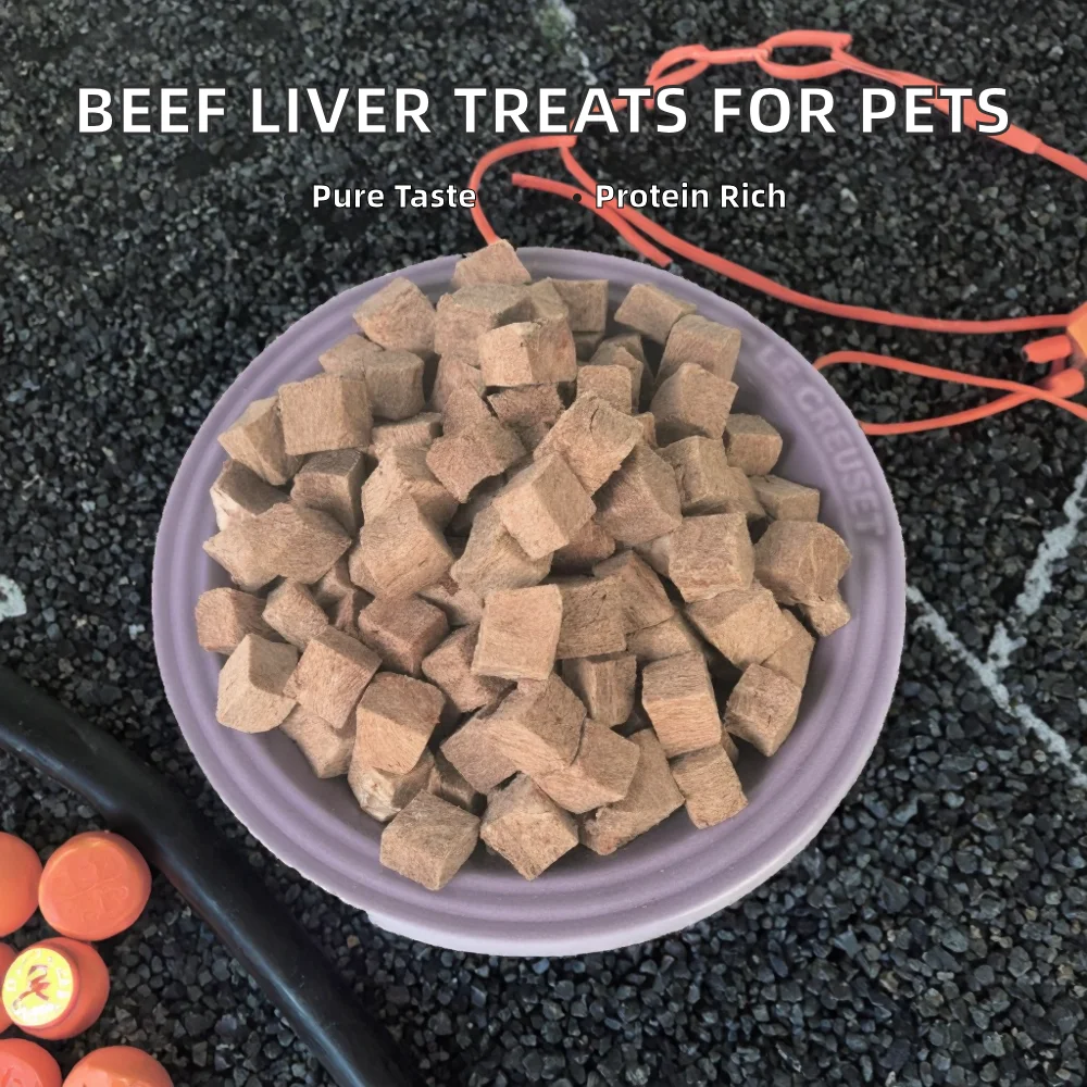FurZo 100% Natural High Protein Freeze-Dried Beef Liver Dice Strictly for Dogs High Quality Meat Snacks Vitamins Minerals details