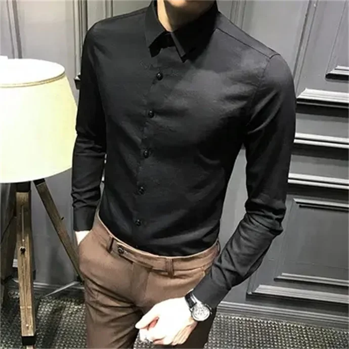 New men's full printed shirt wholesale breathable quick drying guaranteed quality lapel long-sleeved shirt