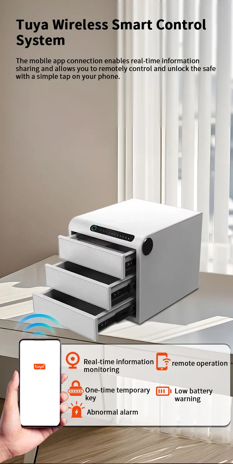 f2 1a ceqsafe smart customized personal jewelry drawer box smart anti theft steel safe storage for home use-8