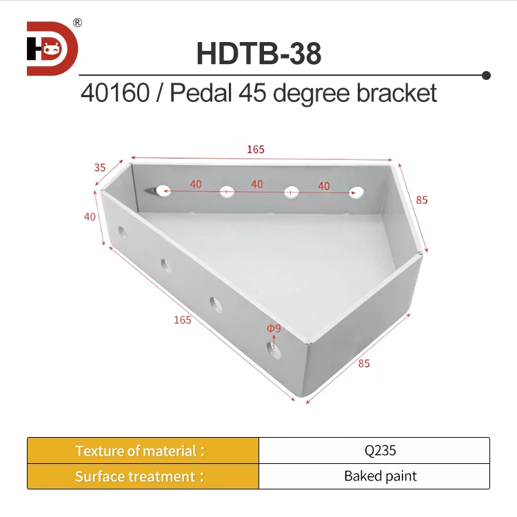 40120 40160 Pedal Armrest Aluminum Alloy Pedal Profile and Accessories Mobile Climbing Ladder Platform Customization factory