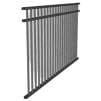 HT-FENCE fancy aluminum fence Easily assembled custom 6 ft 3 rail flat top aluminum fence panels