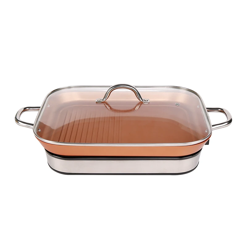 copper chef electric skillet with removable pan