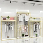Equipment Retail Cloth Store Boutique Equipment Interior Display Shelf Gold Furniture