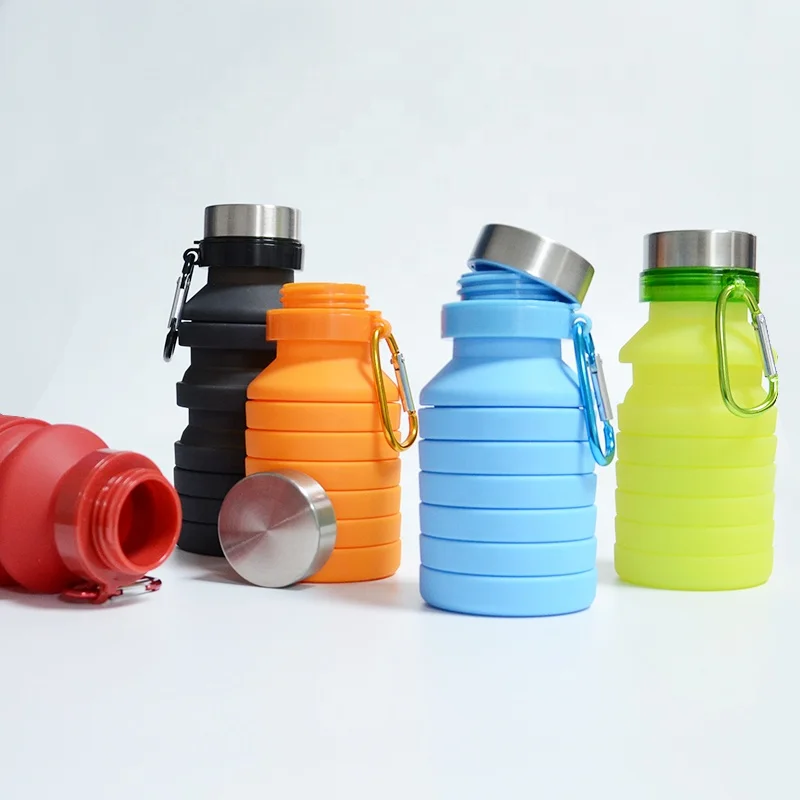 Portable Reusable Water Bottles Folding Collapsible Outdoors Drinking Containers 