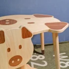 Furniture Children Table And Chair Cute Piggy Table And Chair Set Children Furniture Set Rubber Wood And Walnut Material