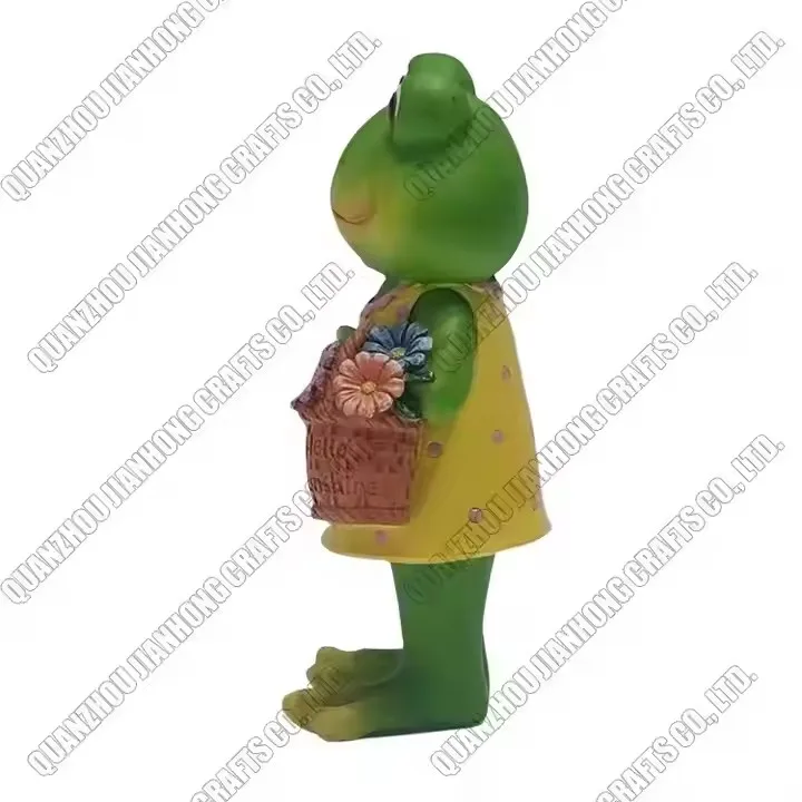 Fairy Resin Figurine Statues Outdoor Decor Green Large Garden Frog Ornaments