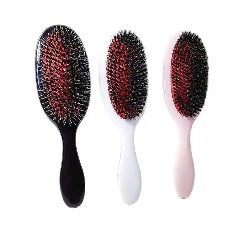 Strong Factory Cross-border Electroplating Red Skin Pig Sideburns Massage Anti Tangling Soft and Smooth Hair Brush manufacture