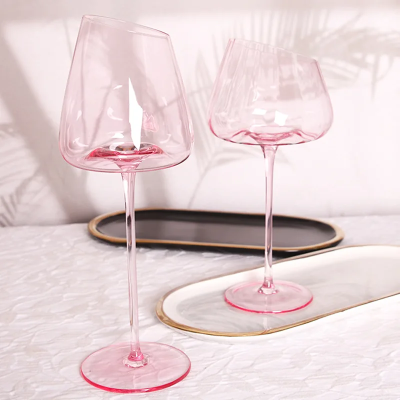 Colorful Red Wine Glasses Clear Large Premium Crystal Wedding Christmas Champagne Flutes water glass Customized