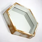 Wall Mirror Decorative 25cm Hexagon Hanging Floating Shelf Wall Mirror