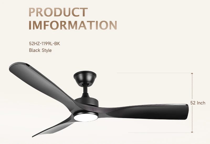 Ceiling Fan, Abs, 3 ABS Blades, AR-CFL-CB-1028-BK - detail 8