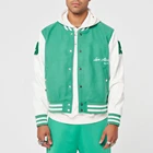 Wholesale Letterman Chenille Jacket Custom Embroidery Leather Sleeves Baseball Bomber Varsity Jacket For Men