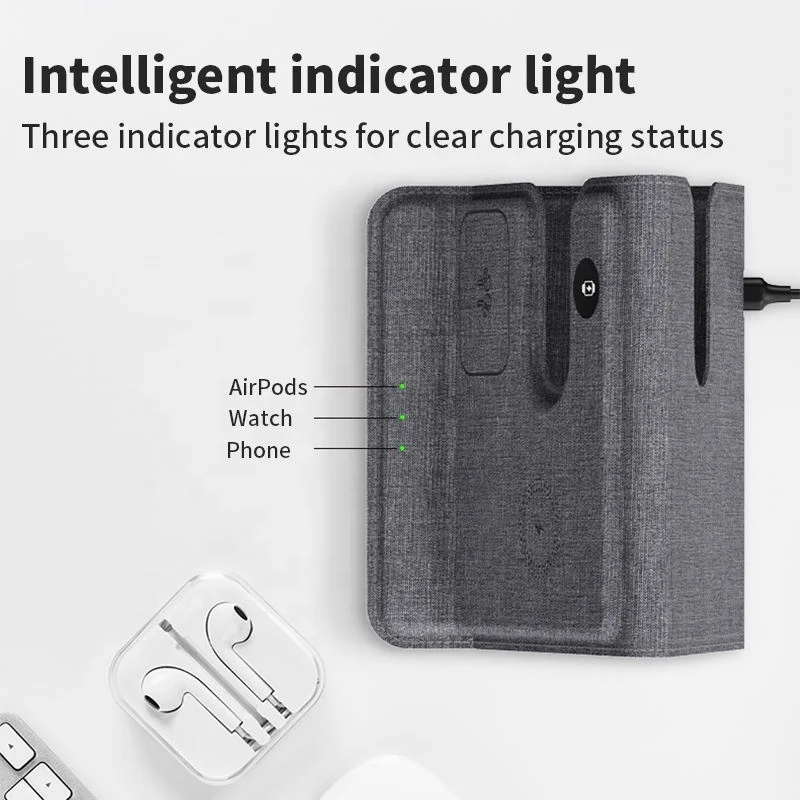 3 In 1 Foldable Travel Charging Station Wireless Charger