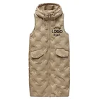 Waistcoats Custom Sleeveless Winter Outwear Jackets Womens Long Puffer Jacket With Hood Women's Vests Waistcoats