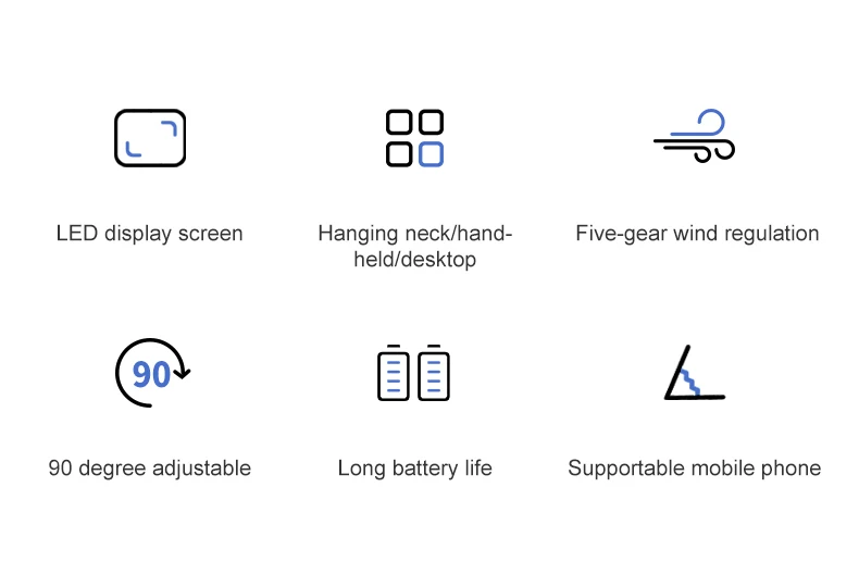 Portable Handheld Fan, USB, 5, Plastic - detail 6