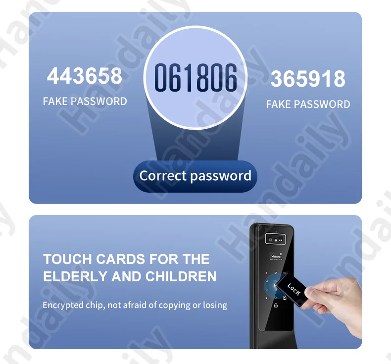 handaily palm vein tuya wifi door lock 3d biometric face id video monitoring intercom digital electronic locks for front door ddl9-5