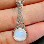 Celtic Pendant 2021 Popular New Fashion Gemstone Triquetra Celtic Knot Pendant Necklace For Women