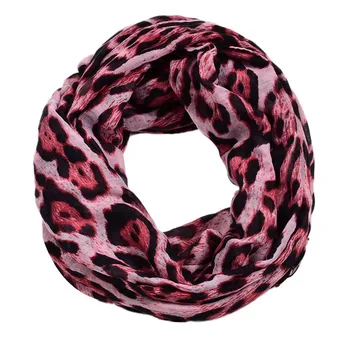 Wholesale cheap price full color leopard printed infinity scarf
