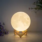 Changing Portable 3D Touch LED Moon Night Light USB Charge Multicolor Changing 3D Printing Moon Light Decoration Lamp
