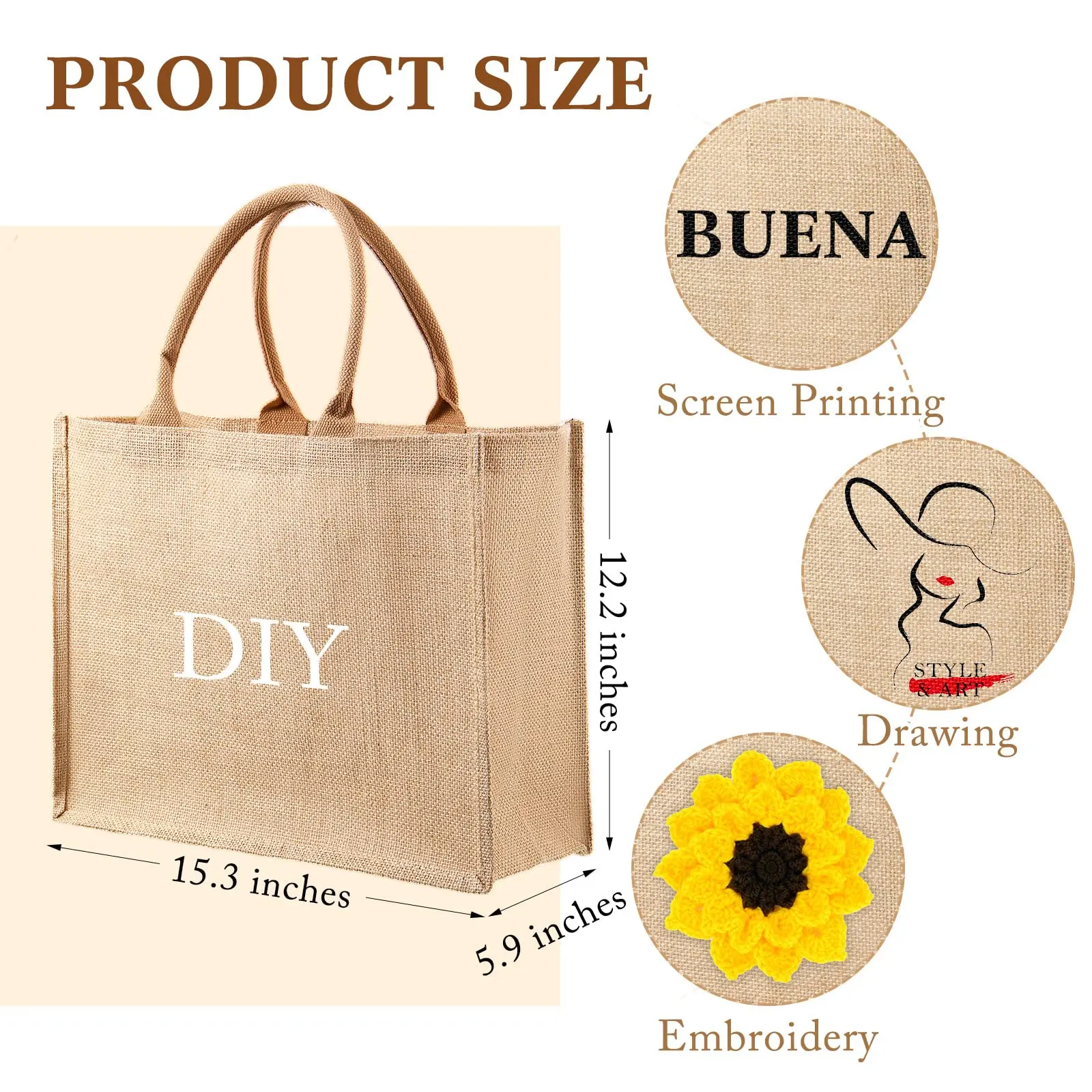 Wholesale Eco-Friendly Materials Recycled 100% Jute Bags Blank Burlap Jute Tote Bags With Handles Custom Printed Logo supplier
