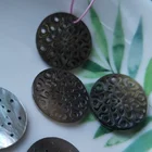 Mother Of Pearl Natural Mother Of Pearl Shell Hollow Carved Flower Round Piece DIY Jewelry Accessories