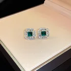 Stud Earings Fashion Crystal Jewelry Green Stud Earings