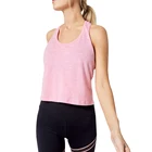 Custom Women Racerback Plain Pink Soft Racer Back Loose Fit Yoga Jersey Crop Tank Top Active Wear