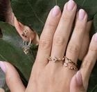 Gold Ring 18 K Yellow Gold Custom Star Ring Lab-cultured White Jewelry Ring GIA Certified