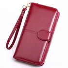 Long Wallet Long Clutch Wallet Women Women Long Clutch Wristlet Wallet Purse Fashion Zipper PU Leather Laides Wallet