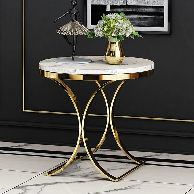 Custom Simple Design Unique Italian Luxury Home Furniture Decor Mesa De Salon Centro Center Golden Side Coffee Tables