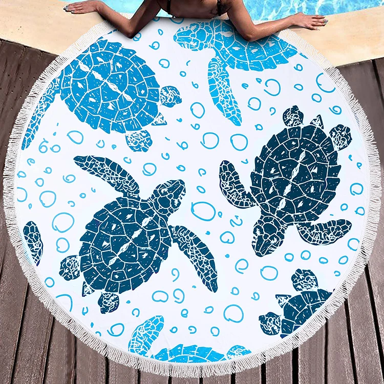 Wholesale Bulk Custom Digital Printing Sand Free Round Mandala Picnic Beach Towel