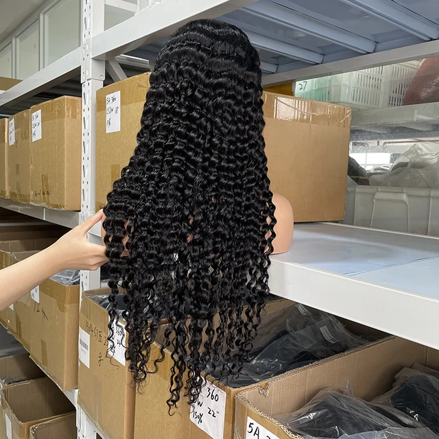 30 Inch Raw Virgin Brazilian Deep Wave Wigs Human Hair Lace Front 4x4 Full Hd Lace Frontal Human Hair Wig with Baby Hair Vendor