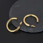 Gold Hoop Goldhoop Women Stainless Steel 18K Thick Gold Minimalist Round Chunky Hoop Earrings