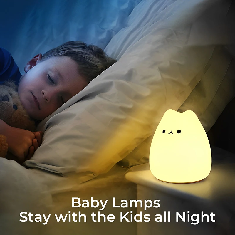 Wholesale Products Nursery Expression Silicon Led Lamp Led Night Light Cartoon, Night Sensor Light, Kids Table Lamp