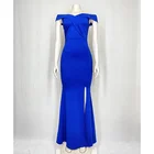 Evening Dress Party Vestidos-de-fiest Short Sleeves Off-shoulder Bodycon Sexy Long Evening Mermaid Dress For Party