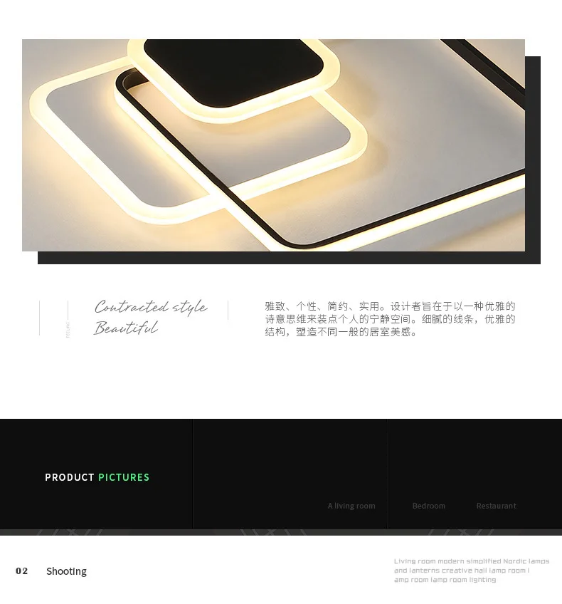 Simple Modern Surface Mounted Bedroom Nordic Living Room Round Square Acrylic LED Ceiling Lights