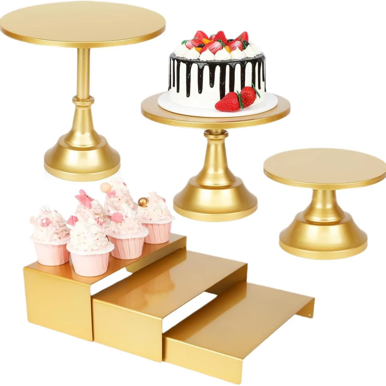 New arrivals 6pcs set gold cakes stand cake decorating  reposteria birthday party dessert table stands afternoon tea snack rack