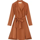 Trench Pure Color Atmosphere Mid-Length Coat Trench Womens Jacket And Coats