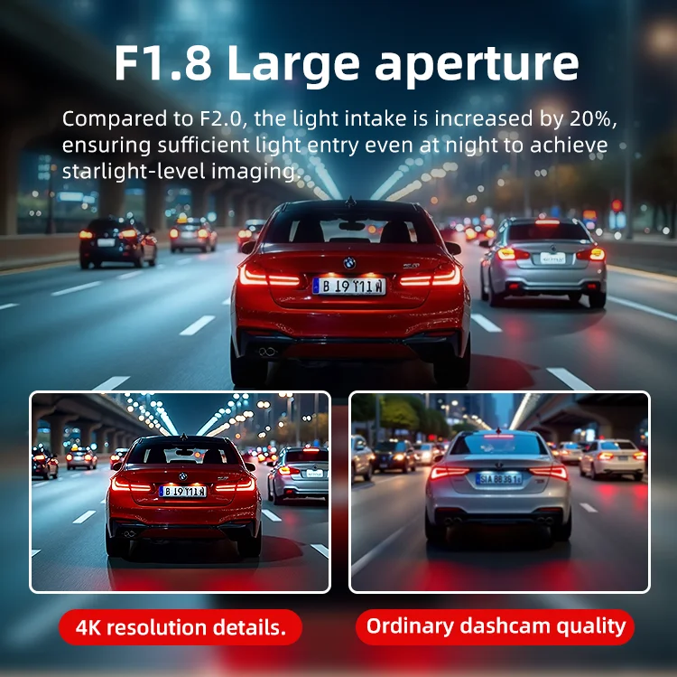 Dash Cam 2 Channel 2160P ADAS 2.0 Inches IPS LCD Dual Lens Dash Cam 4k+1080P Black Box F1.8 with WIFI App Control for Agent manufacture